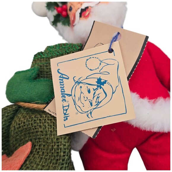 Annalee Dolls 7" Santa Cloth Figure With Gift Bag Sack Vintage 1999 w/ Tags - Picture 8 of 10